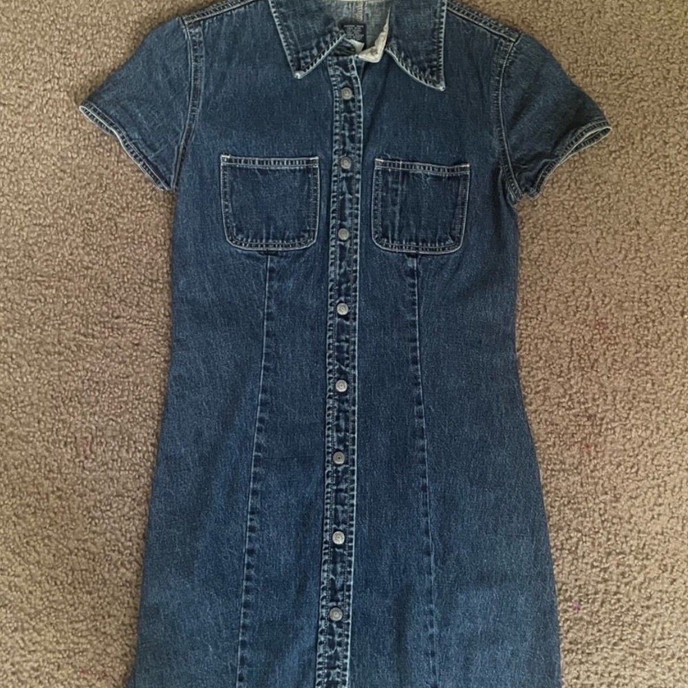 GAP Blue Denim Button-Down Dress